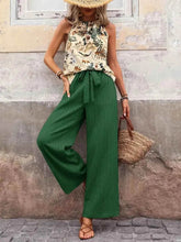 Printed Tank Top and Wide Leg Pants Set for Effortless Style - EBYNN