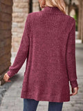 Ribbed Knit Open Front Cardigan with Pockets.