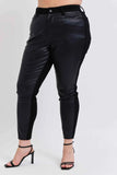 Judy Blue Plus Size High-Waisted Faux Leather Skinny Pants.
