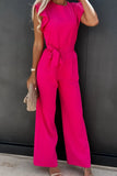 Round Neck Cap Sleeve Jumpsuit.
