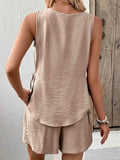 Casual Round Neck Tank and Shorts Set - EBYNN