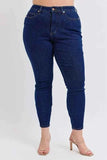 Judy Blue Plus Size Mid Rise Tummy Control Skinny Jeans.