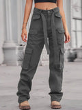 High-Waisted Multi-Pocket Cargo Jeans.
