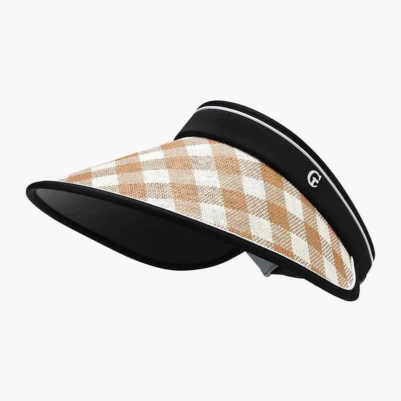 Plaid Natural Grass Adjustable Sun Hat.