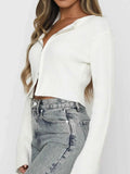 Ribbed Zip-Up Cropped Cardigan.