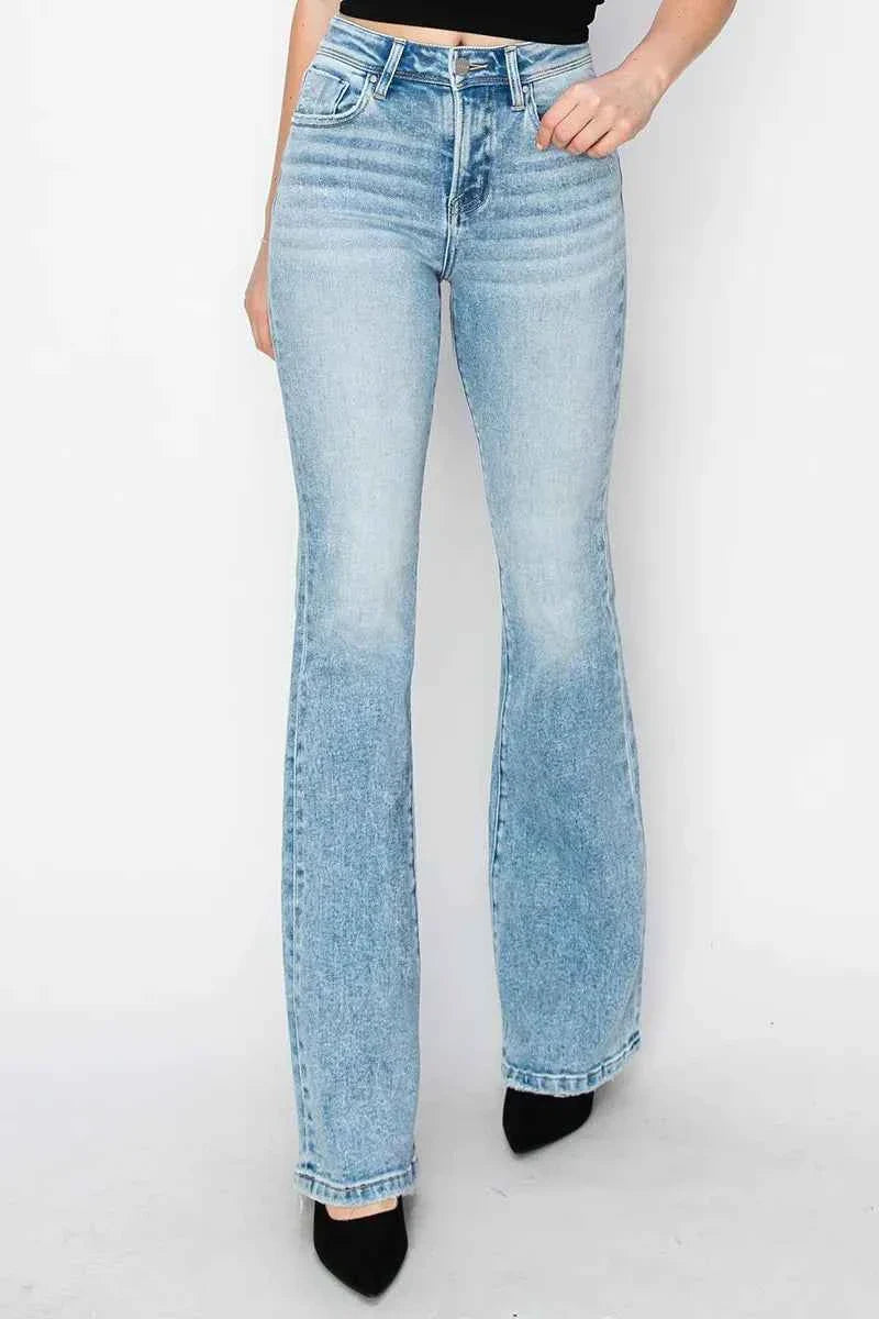 RISEN High Rise Bootcut Jeans.