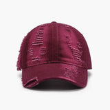 Distressed Adjustable Cotton Baseball Cap.