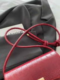 PU Leather Crossbody Bag with Texture.
