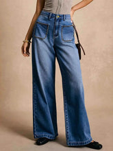 High-Waisted Wide-Leg Pocket Jeans.