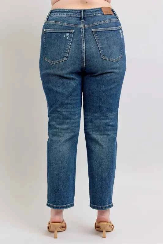 Judy Blue High Waisted Rigid Magic Straight Leg Jeans Plus Size.