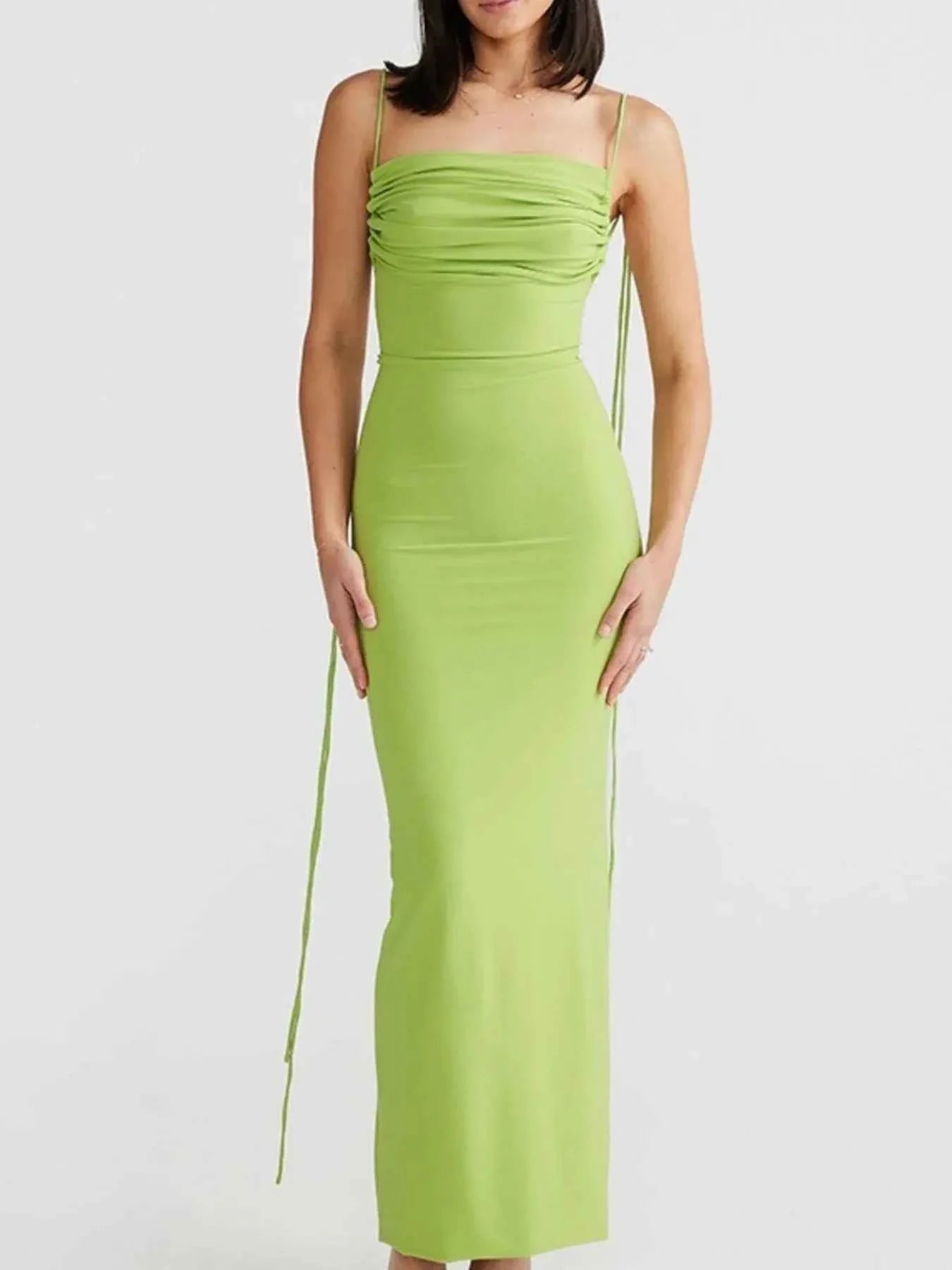 Backless Slit Sleeveless Bodycon Maxi Dress.