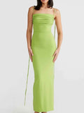 Backless Slit Sleeveless Bodycon Maxi Dress.