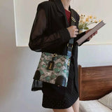 PU Leather Snakeskin Print Crossbody Bag.