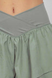 V-Shaped High Waist Layered Active Shorts.