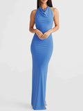 Backless Slit Sleeveless Bodycon Maxi Dress.