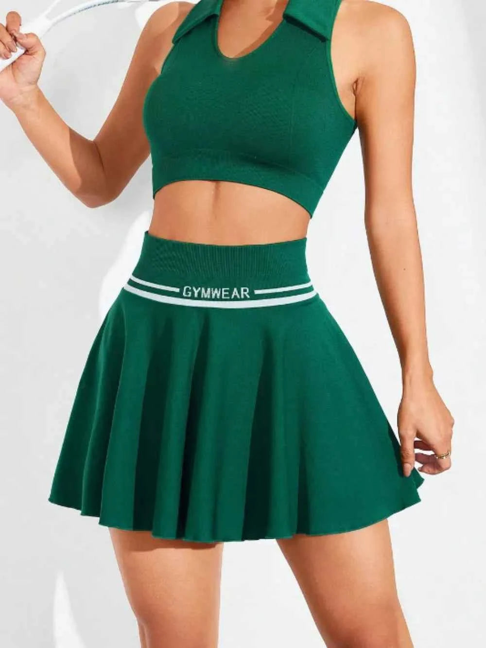 Ruched High Waist Mini Active Skirt.