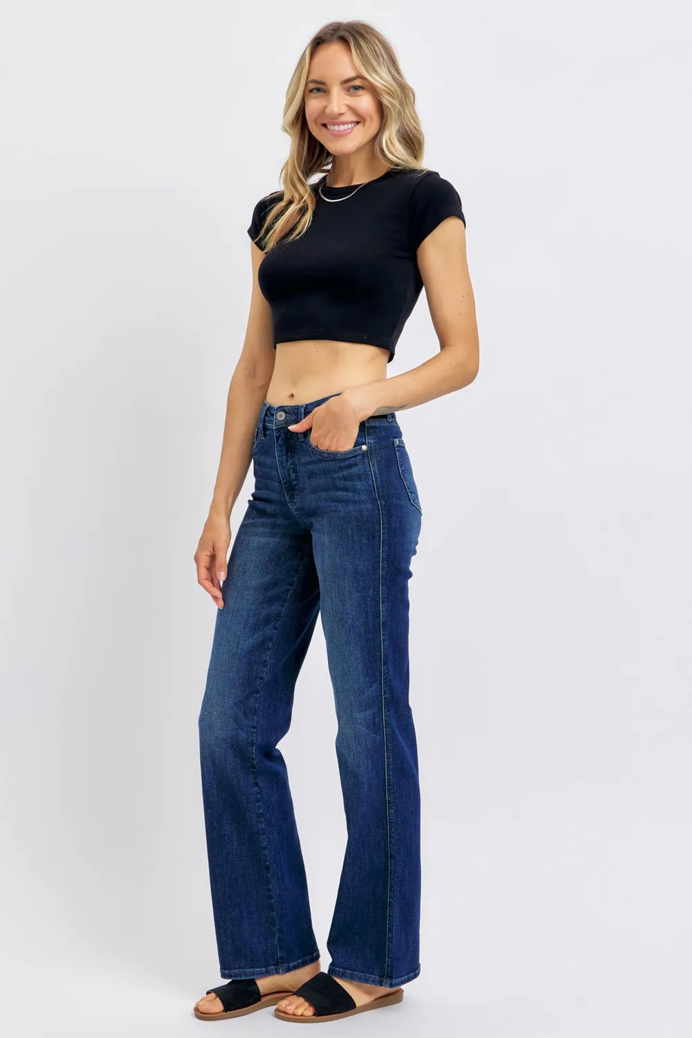 Judy Blue Plus Size Tummy Control Straight Jeans.