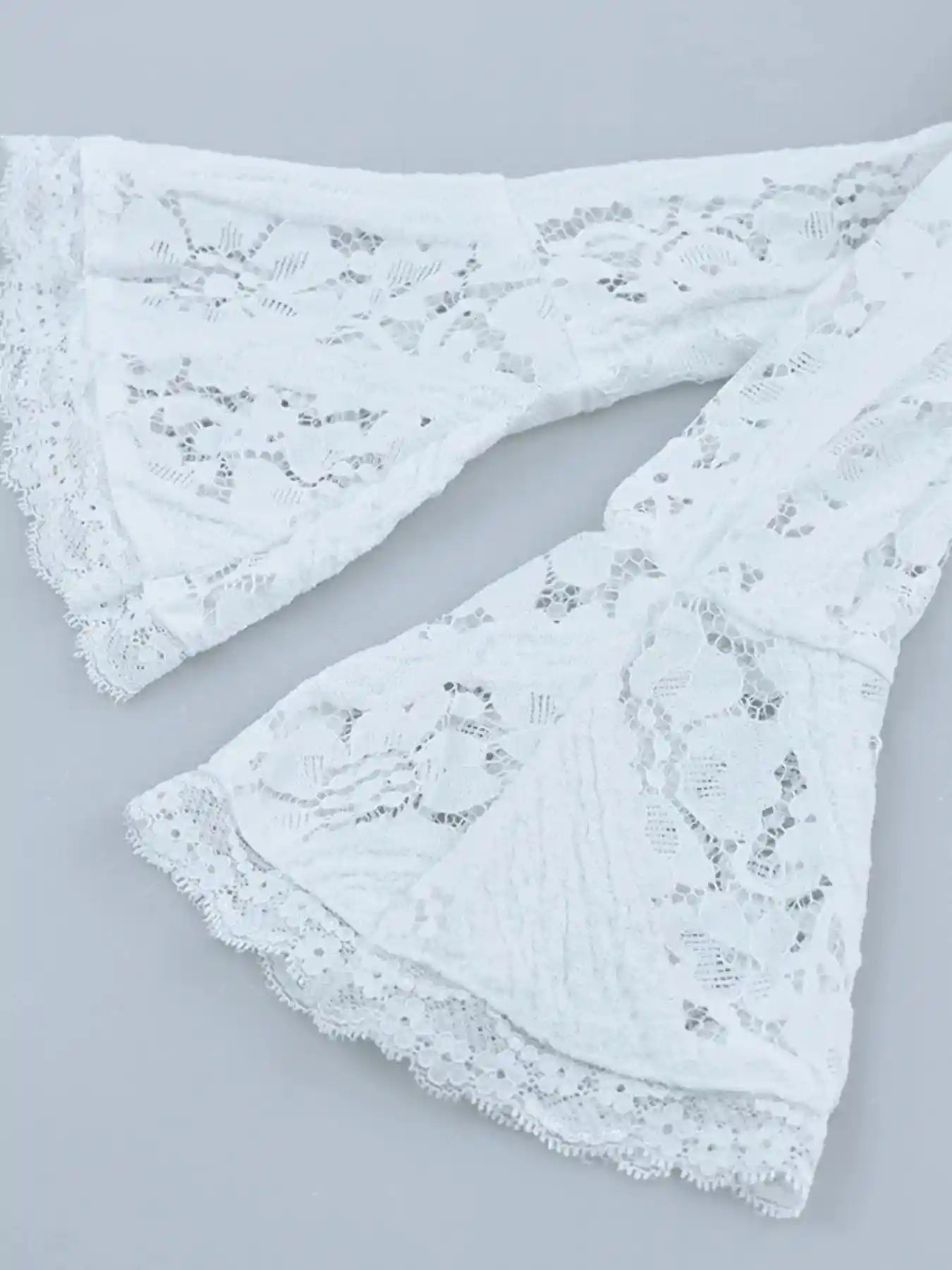 Lace Off-Shoulder Flounce Sleeve Maxi Dress.