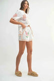 MABLE Embroidered Button Down Shirt and Shorts Set - EBYNN