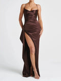 Slit Crisscross Back Maxi Cami Dress.