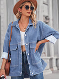 Button Up Long Sleeve Denim Jacket.
