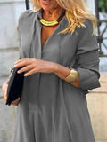 Plus Size Solid Color Maxi Shirt Dress.
