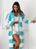Color Block Oversized Open Front Cardigan.