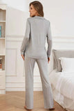Button Up Long Sleeve Top & Pants Lounge Set.