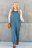 Double Take Full Size Sleeveless Straight Jumpsuit.
