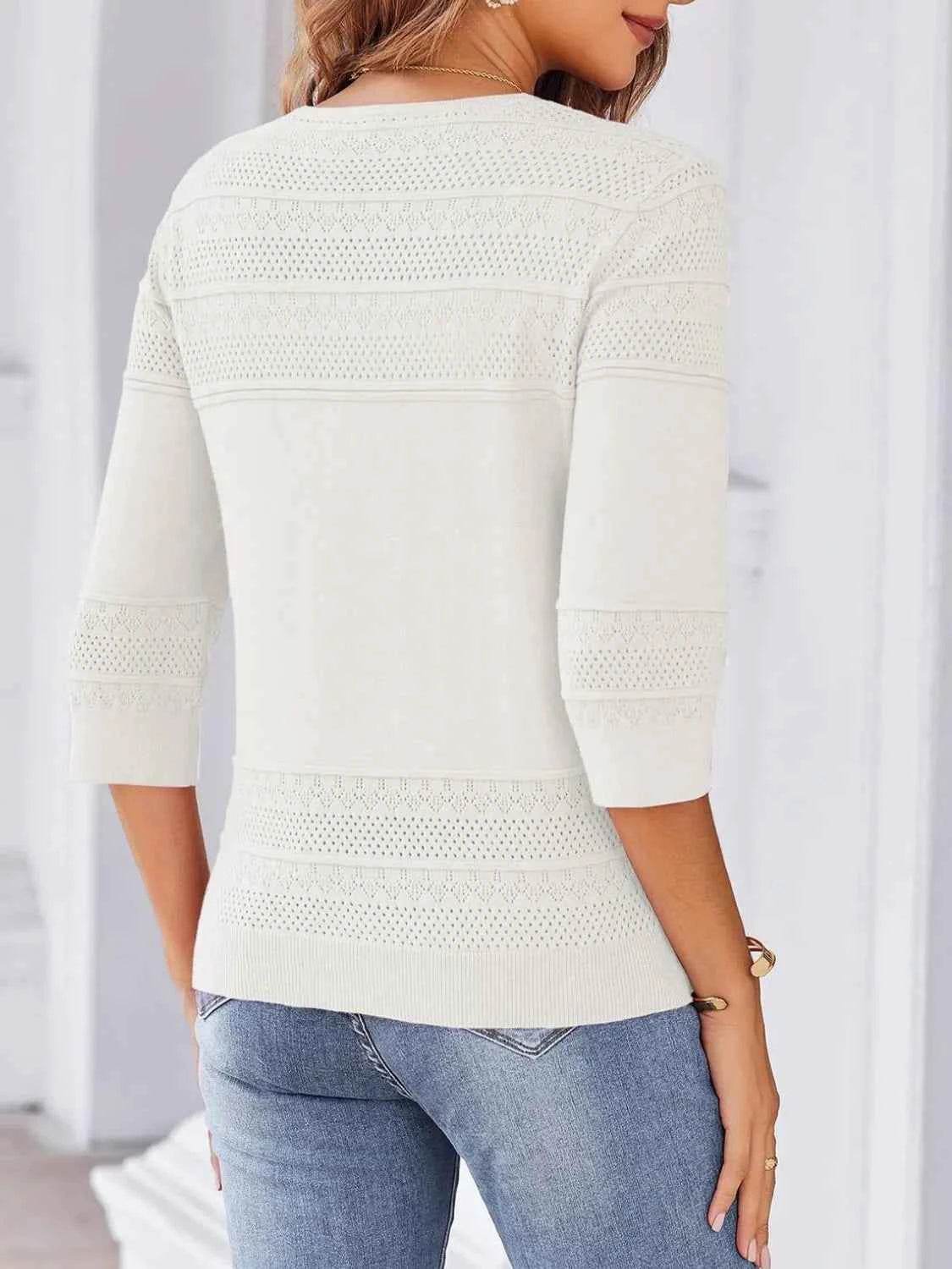 Button Up 3/4 Sleeve Cardigan.