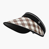 Plaid Natural Grass Adjustable Sun Hat.