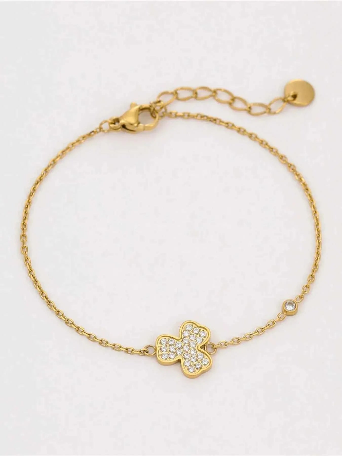 Elegant Stainless Steel Zircon Bracelet.