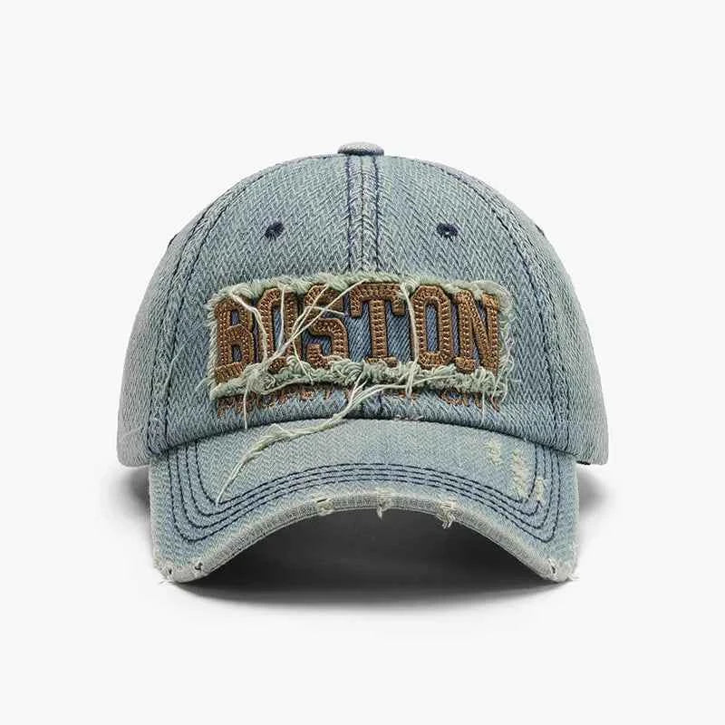 Adjustable Cotton Baseball Cap with Letter Design.