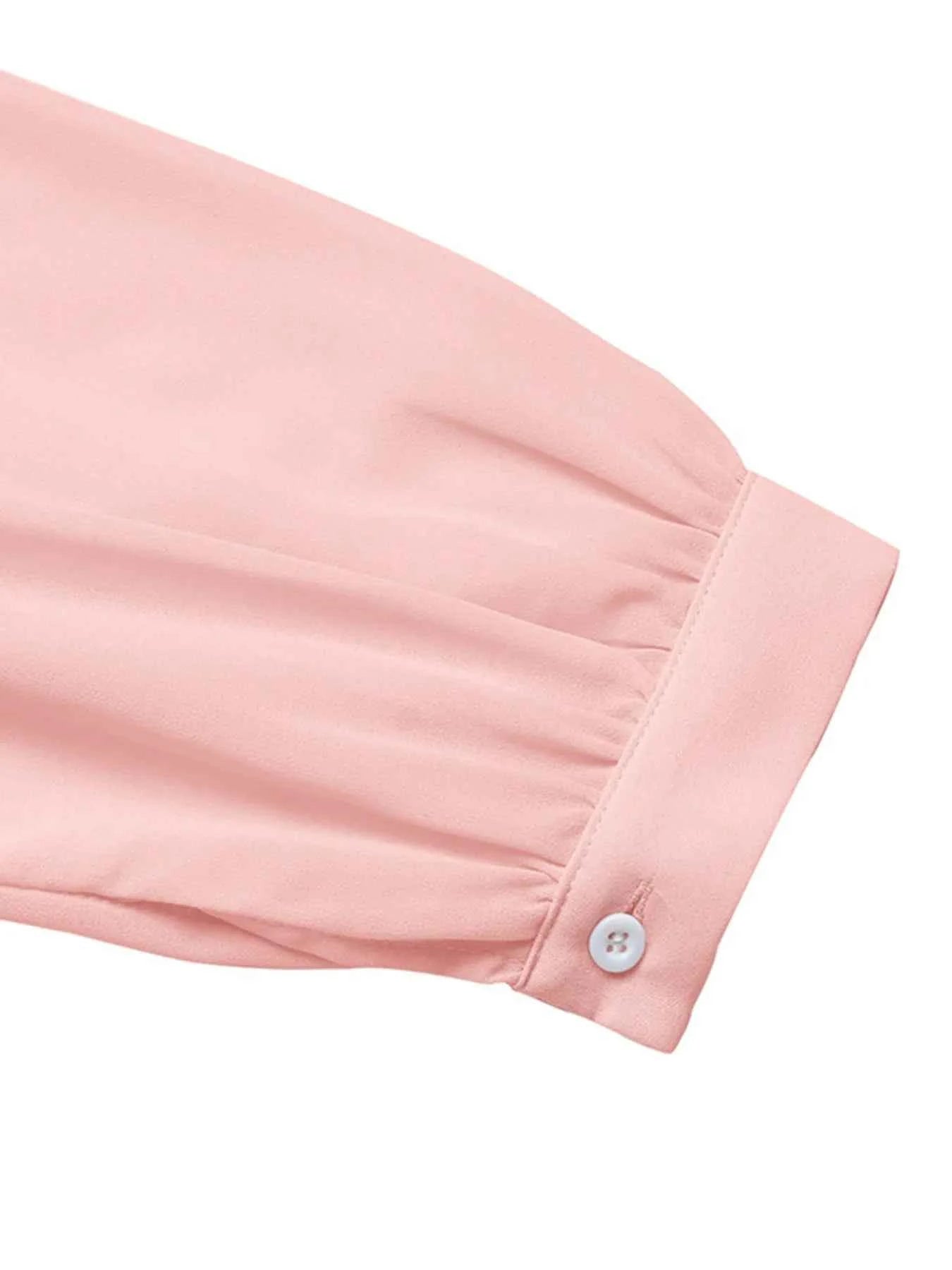 Flower Surplice Long Sleeve Blouse.