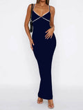 Lace Detail Slim Fit Bodycon Maxi Dress.