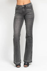 Judy Blue Plus Size Mid Rise Tummy Control Flare Jeans - Gray.