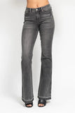 Judy Blue Plus Size Mid Rise Tummy Control Flare Jeans - Gray.