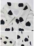 Heart Print Zip Up Jacket.
