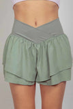 V-Shaped High Waist Layered Active Shorts.