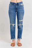 Judy Blue Plus Size Mr Vintage Wash Boyfriend Fit Jeans.