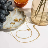 18K Gold-Plated Zircon Heart Pendant Necklace.