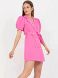 Belted Short Sleeve Blazer Dress.