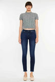 Kancan High-Rise Slim Fit Raw Hem Ankle Jeans.