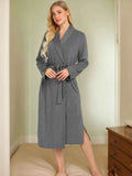 Tied Lounge Nightgown with Pockets.