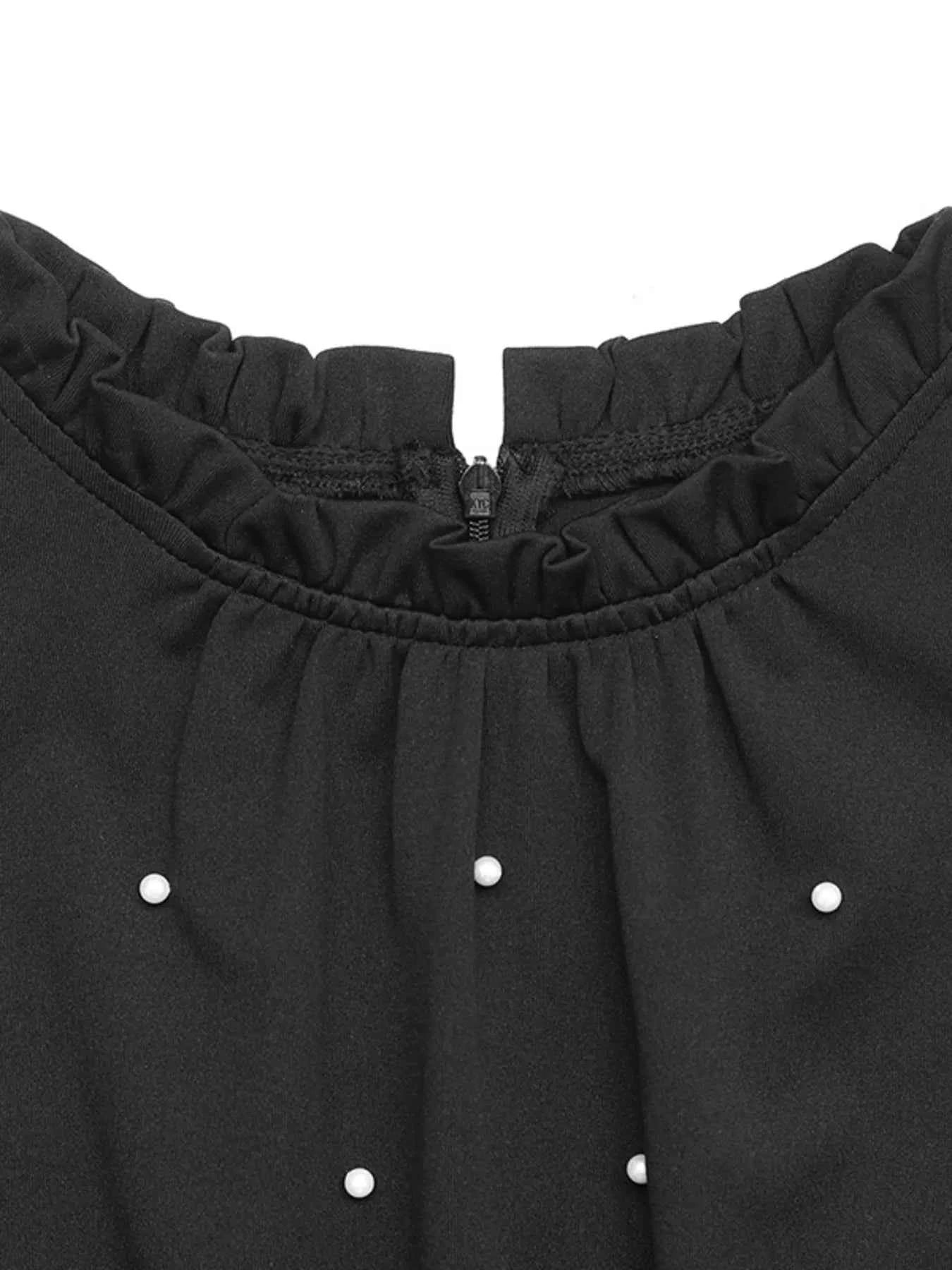 Pearl Detail Ruffled Cap Sleeve Jumpsuit.