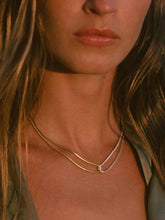 18K Gold-Plated Stainless Steel Two-Tone Necklace.