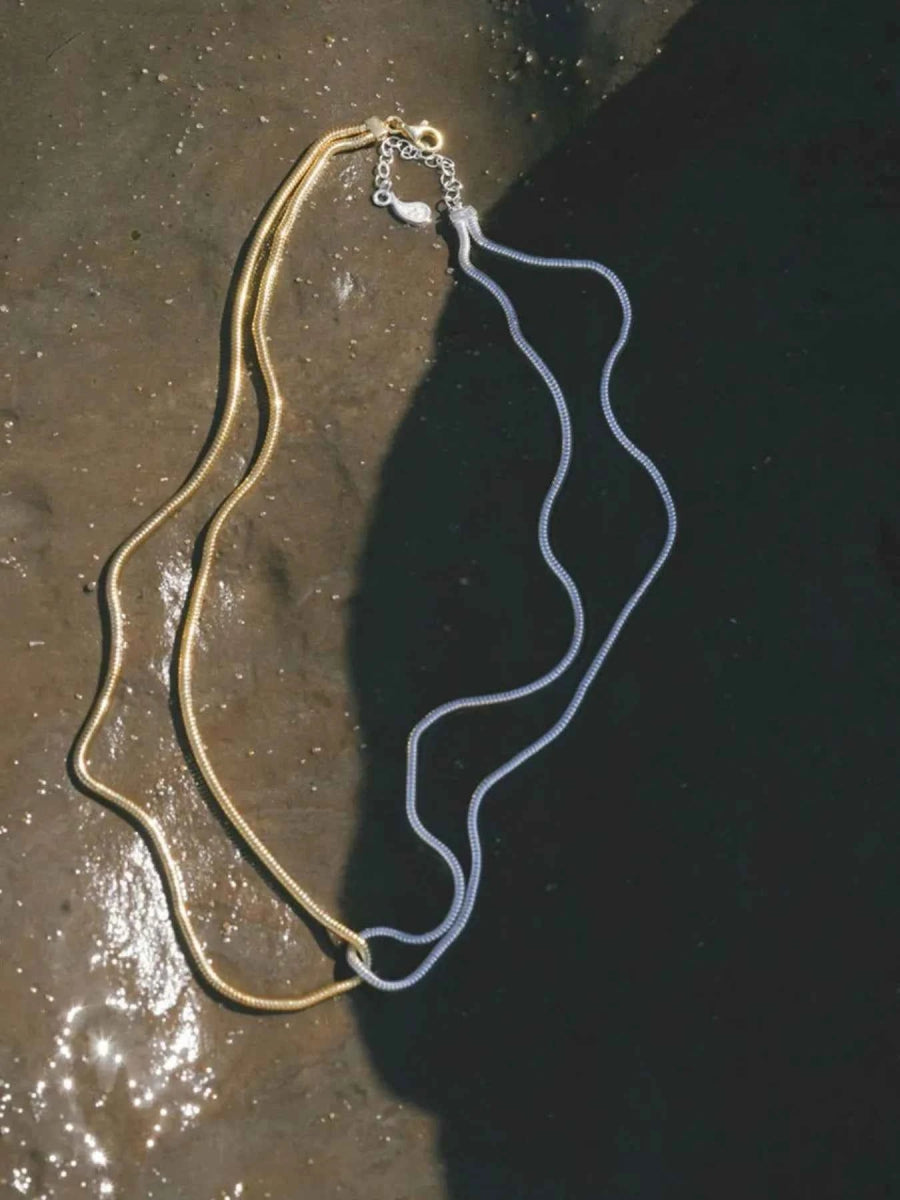 18K Gold-Plated Stainless Steel Two-Tone Necklace.