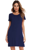 Round Neck Short Sleeve Lounge Dress.