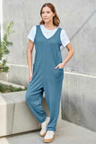 Double Take Full Size Sleeveless Straight Jumpsuit.