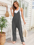 V-Neck Spaghetti Strap Pocketed Jumpsuit.